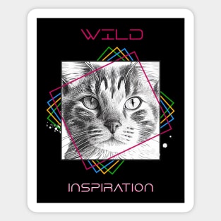 Cat Wild Nature Animal Illustration Art Drawing Sticker